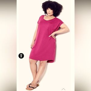 Zim & Zoe NWT size 22-24 fuchsia day dress.  Generous pockets hits above knee.